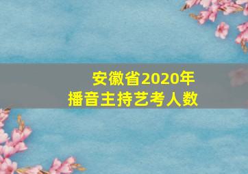 安徽省2020年播音主持艺考人数