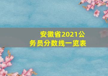 安徽省2021公务员分数线一览表