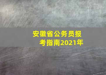 安徽省公务员报考指南2021年