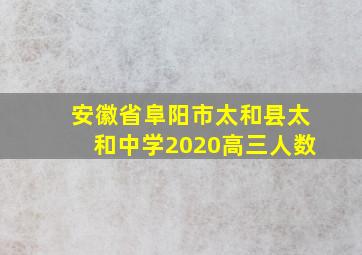 安徽省阜阳市太和县太和中学2020高三人数