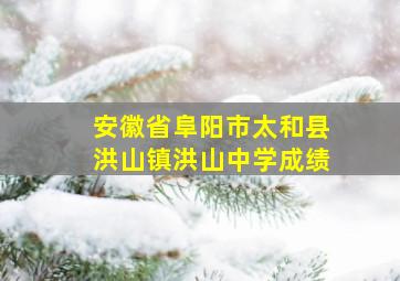 安徽省阜阳市太和县洪山镇洪山中学成绩