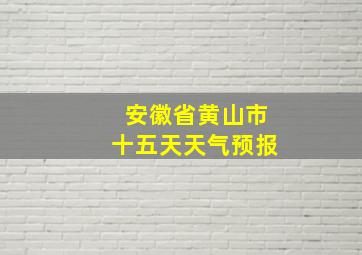 安徽省黄山市十五天天气预报