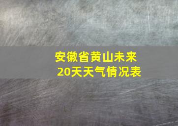 安徽省黄山未来20天天气情况表