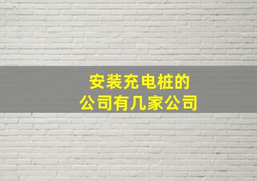 安装充电桩的公司有几家公司