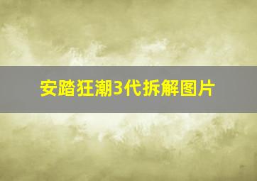 安踏狂潮3代拆解图片