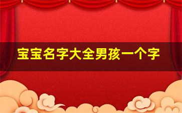 宝宝名字大全男孩一个字