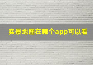 实景地图在哪个app可以看