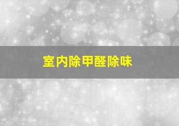 室内除甲醛除味