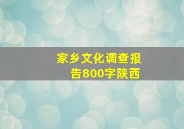 家乡文化调查报告800字陕西