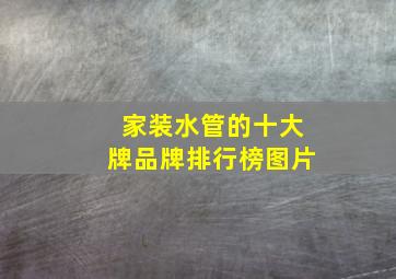 家装水管的十大牌品牌排行榜图片