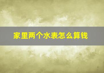 家里两个水表怎么算钱