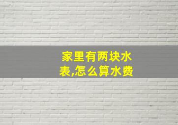 家里有两块水表,怎么算水费