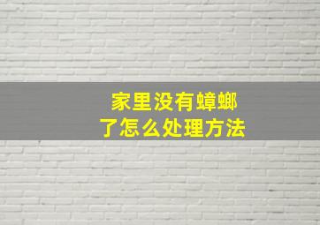 家里没有蟑螂了怎么处理方法