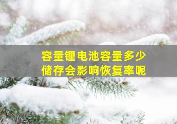 容量锂电池容量多少储存会影响恢复率呢