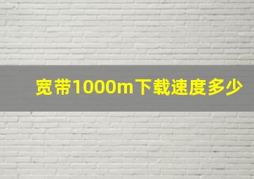 宽带1000m下载速度多少