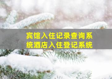 宾馆入住记录查询系统酒店入住登记系统