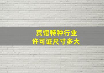 宾馆特种行业许可证尺寸多大