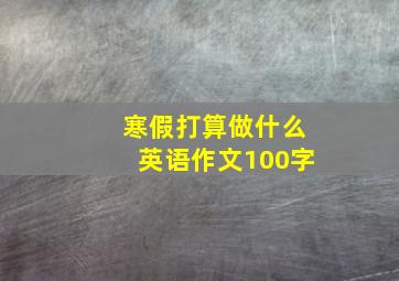 寒假打算做什么英语作文100字