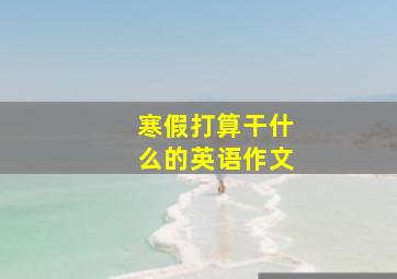 寒假打算干什么的英语作文