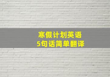 寒假计划英语5句话简单翻译