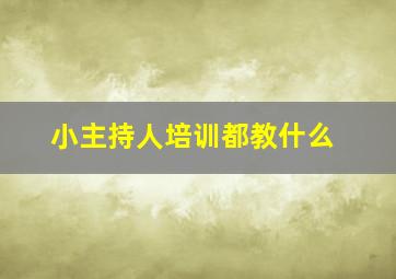 小主持人培训都教什么