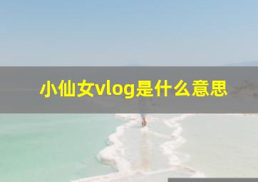 小仙女vlog是什么意思