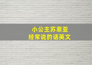 小公主苏菲亚经常说的话英文