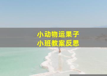 小动物运果子小班教案反思