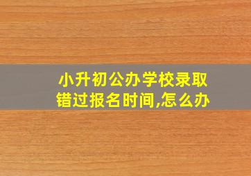 小升初公办学校录取错过报名时间,怎么办