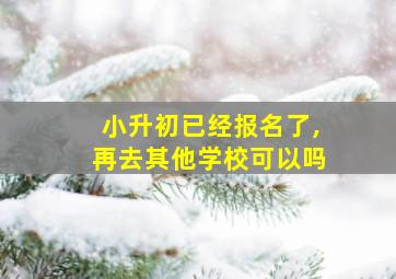 小升初已经报名了,再去其他学校可以吗