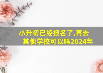 小升初已经报名了,再去其他学校可以吗2024年