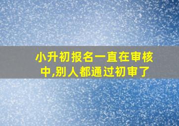 小升初报名一直在审核中,别人都通过初审了