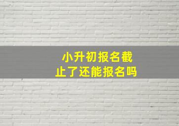 小升初报名截止了还能报名吗