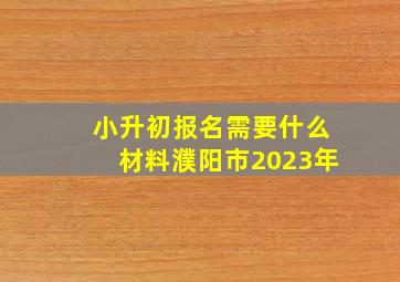 小升初报名需要什么材料濮阳市2023年