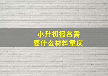 小升初报名需要什么材料重庆