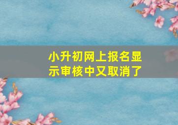 小升初网上报名显示审核中又取消了