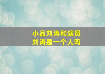 小品刘涛和演员刘涛是一个人吗