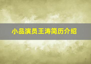 小品演员王涛简历介绍