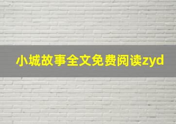 小城故事全文免费阅读zyd