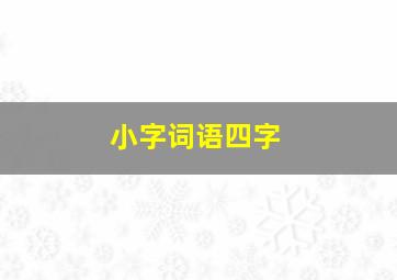 小字词语四字