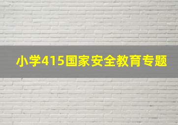 小学415国家安全教育专题