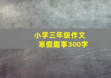 小学三年级作文寒假趣事300字