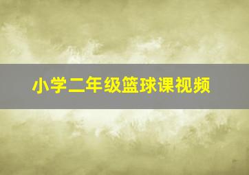 小学二年级篮球课视频