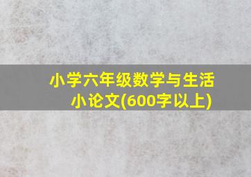 小学六年级数学与生活小论文(600字以上)