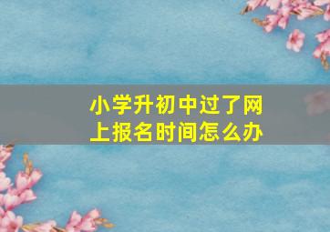 小学升初中过了网上报名时间怎么办