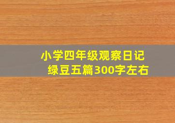 小学四年级观察日记绿豆五篇300字左右