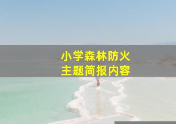 小学森林防火主题简报内容