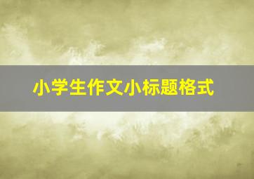 小学生作文小标题格式