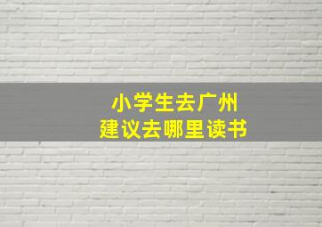 小学生去广州建议去哪里读书