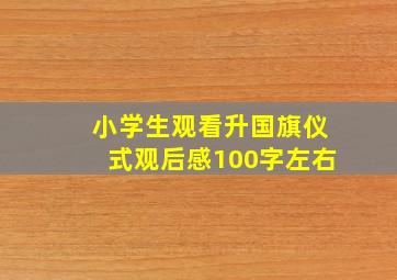 小学生观看升国旗仪式观后感100字左右